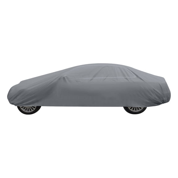 Car Cover with Sun Protection, Heat Insulation & Waterproof Windshield Protector — Easy to Install, Keeps Vehicle Clean & Cool All Seasons,Silver