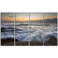thumbnail image 2 of Troubled Sunset Sea Waves - Beach Photo Canvas Print, 2 of 3