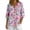 #365-Multicolor, variant on Warop Women's 3/4 Sleeve Tops Fashionable Printed V-Neck Blouse Loose Fit Pullover T Shirts with Decorative Buttons