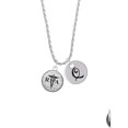 thumbnail image 2 of Delight Jewelry Silvertone Domed Black RDA Silvertone Script Initial Disc - Q - Charm Necklace, 20"+3", 2 of 4