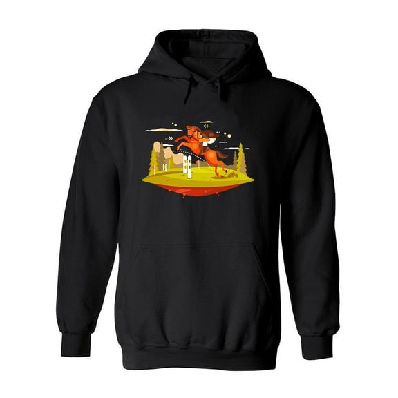 Horse Rider Design Hoodie Men -Image by Shutterstock, Male Medium