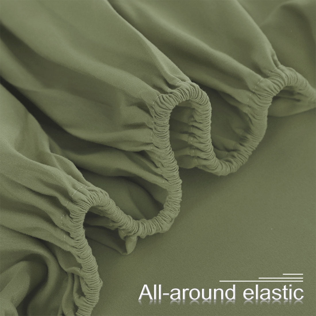 Unique Bargains Brushed Microfiber Fitted Sheet Bed Cover Olive Green Full