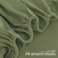 thumbnail image 3 of Unique Bargains Brushed Microfiber Fitted Sheet Bed Cover Olive Green Queen, 3 of 5