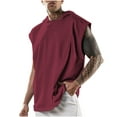 thumbnail image 2 of Blczomt Sleeveless Mens Summer Tank Tops Workout Hoodie Solid Running Gym Red Casual Tank Tops, 2 of 3