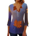 thumbnail image 1 of TSADFHJI Hauts Pailletés pour Femmes Aguichant Mode Décontractée Col en V Imprimé 3D T-Shirt de Base m Violet, 1 of 3