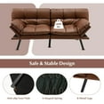 thumbnail image 5 of Giantex Convertible Sofa Bed, Memory Foam Futon Bed w/Adjustable Backrest & Armrests, Upholstered Folding Couch Sleeper for Small Space, Brown, 5 of 10