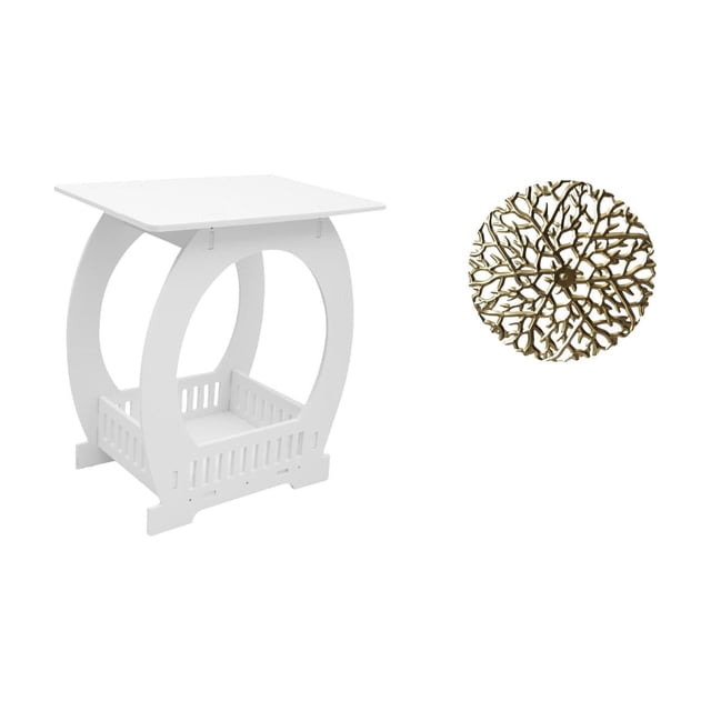 Mesilla de noche,Mesa auxiliar Mesa auxiliar Mesa de esquina para el hogar Mesita de noche,Mesa de centro,mesa de bebidas,mesita de noche,mesa pequeña,Escultura para colgar en la