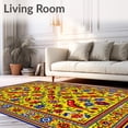 thumbnail image 2 of ODIKA 4'x6' Machine Washable Non-Slip Area Rug, Colorful Talavera Half Circle with Chili Pepper and Floral Motifs High Traffic Rug, Yellow, 66198, 2 of 7