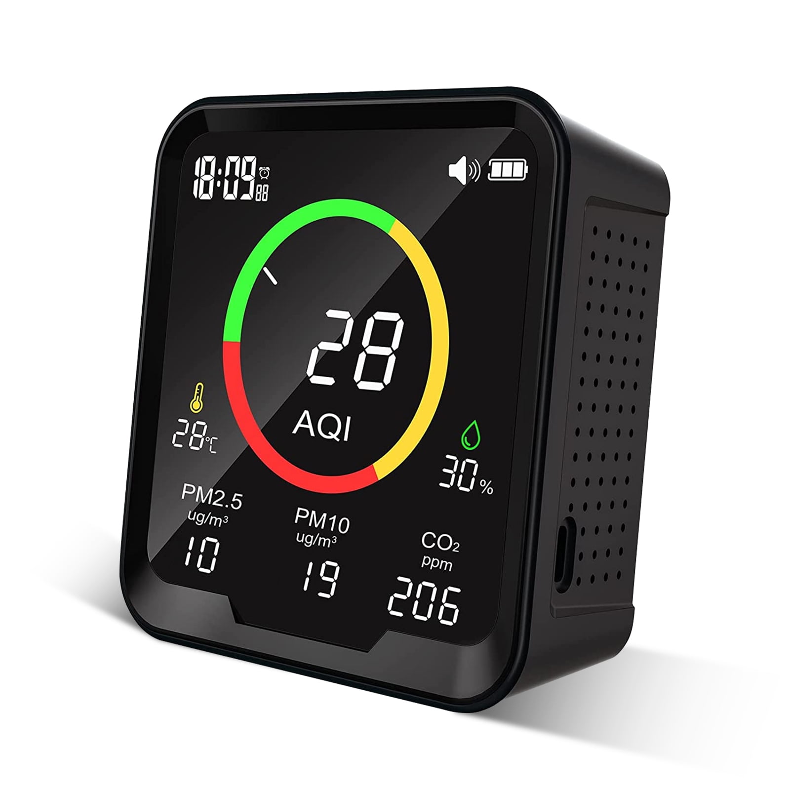 Simbow Air Quality Tester Indoor,CO2 Meter with PM2.5,PM10,AQI,CO2 Monitor 6in1 Carbon Dioxide