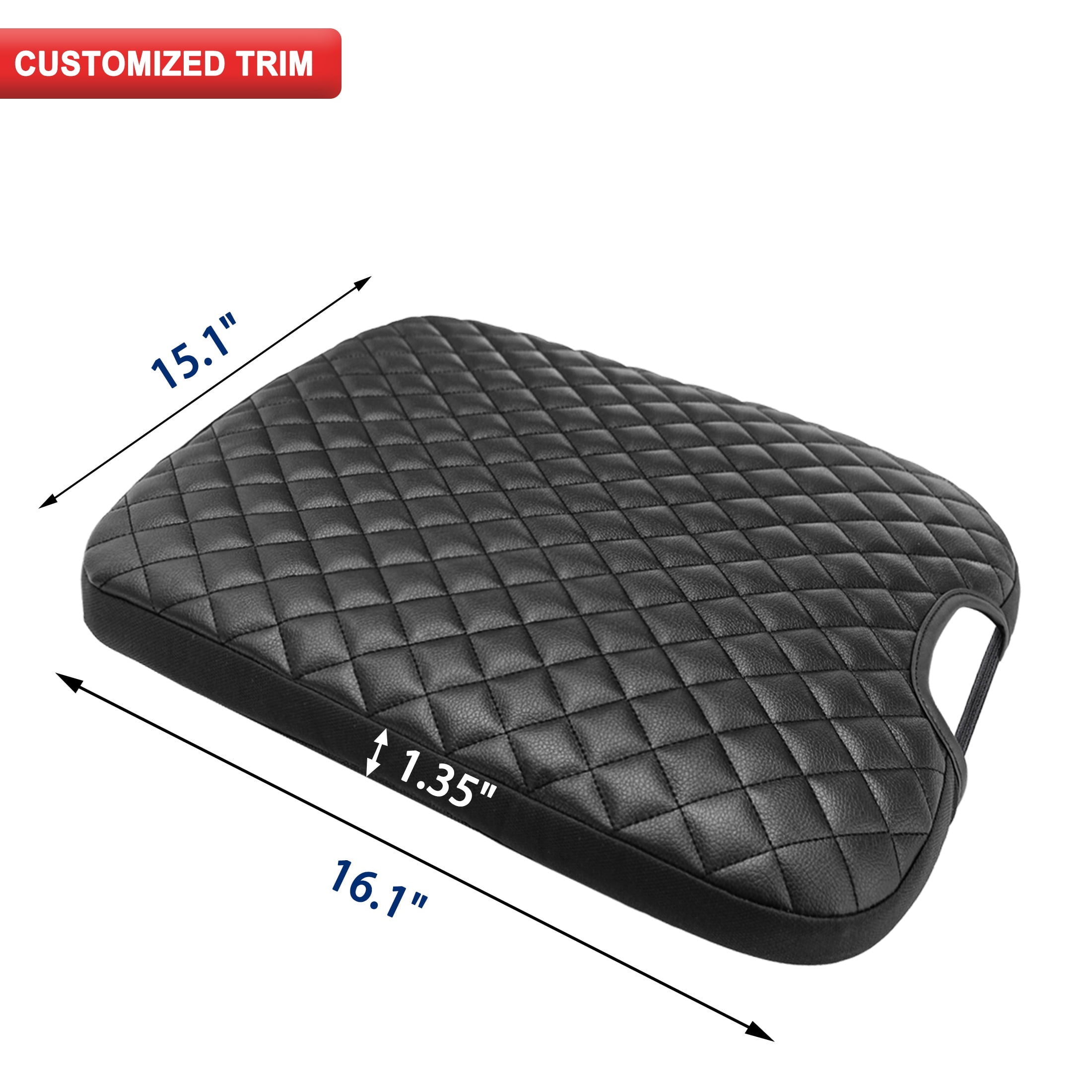 KBH Center Console Cover for Dodge Ram 1500 2013-2018, Ram 2500/3500/1500 Classic Model 2013-2025, Armrest Lid Leather Protective Cover(Black Checkered)