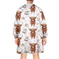 thumbnail image 2 of White Highland Cow Hat Dress Pattern Wearable Oversized Blanket,Wearable Blanket Hoodie for Adults,Cozy Hooded Blankets with Super Pockets,Super Warm Fuzzy Pullover for Women & Men, 2 of 6
