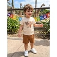 thumbnail image 5 of BemeyourBBs Kids Toddler Baby Boys Birthday Outfit 1 2 3 4 Years Old Birthday Clothes Short Sleeve Letters Print T-shirt with Elastic Waist Shorts Set Baby Boy Summer Hunting Outfit, 5 of 9