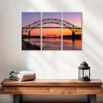thumbnail image 2 of Elephant Stock Bourne Bridge Sunset Wall Art - Horizontal Multi Panel Canvas - Living Room Wall Decor - Architecture Multi Panel - Gray And Orange Decor - 23" x 14", 2 of 4
