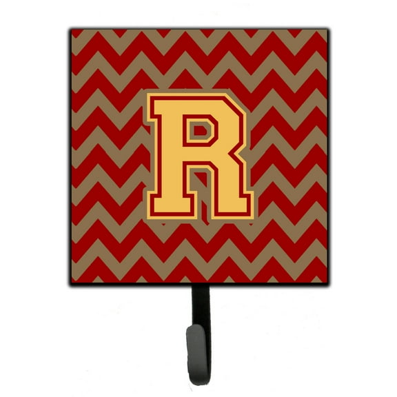 Letter R Chevron Garnet and Gold  Leash or Key Holder