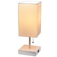 thumbnail image 2 of Simple Designs Metal Petite Stick Lamp w/ USB Port in White with White Shade, 2 of 9