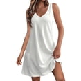 thumbnail image 2 of Fall New Arrivals Dresses!Brilliant Plus Size Dresses 4X Trendy Women's Summer Print Dress Short Sleeve Crew-Neck Loose Dress Beach Dress Sun Dress Ruffled Flowy Midi Dress, 2 of 7