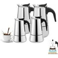 thumbnail image 1 of Premium Stainless Steel Italian Coffee Maker, Classic Coffee Maker (100/200/200/450 ML) For Induction Cooker, 1 of 5
