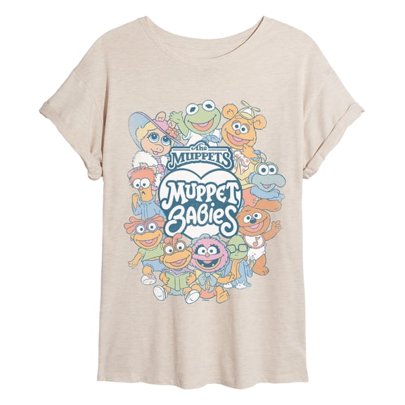 Muppets - Muppet Babies Collage - Juniors Oversized Graphic T-Shirt