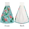 thumbnail image 3 of Hanging Towels 2 Pcs, Dish Towels Flamingo Flower Leaf Absorbent Hand Towels with Hanging Loop Washcloth for Bathroom Kitchen, 3 of 6