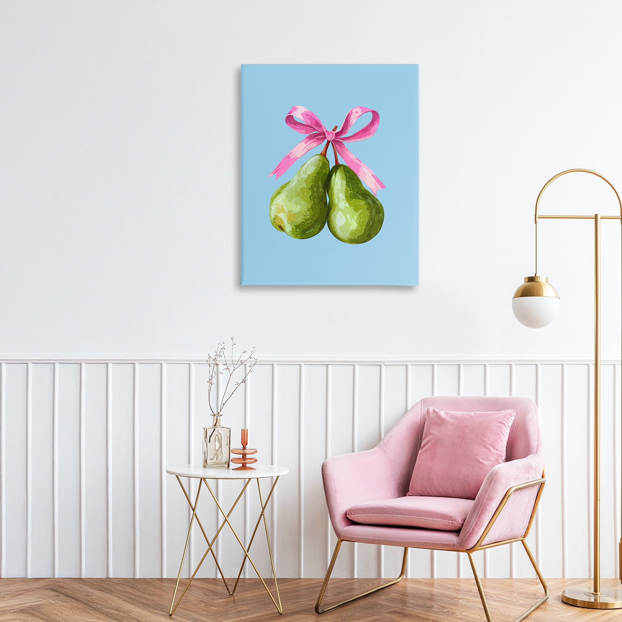 Stupell Industries Twin Pears with Ribbon Canvas Wall Art, design by Imagine It Images