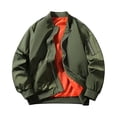 thumbnail image 5 of Ceisia Men's Bomber Jacket Ribbed Collar Full Zip Long Sleeve Casual Lightweight Flight Jacket With Arm Pocket Army Green M Gift, 5 of 9
