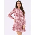 thumbnail image 2 of DARING DIVA Layered Tiered Semi Sheer Chiffon Mini Dress M Pink Floral, 2 of 7