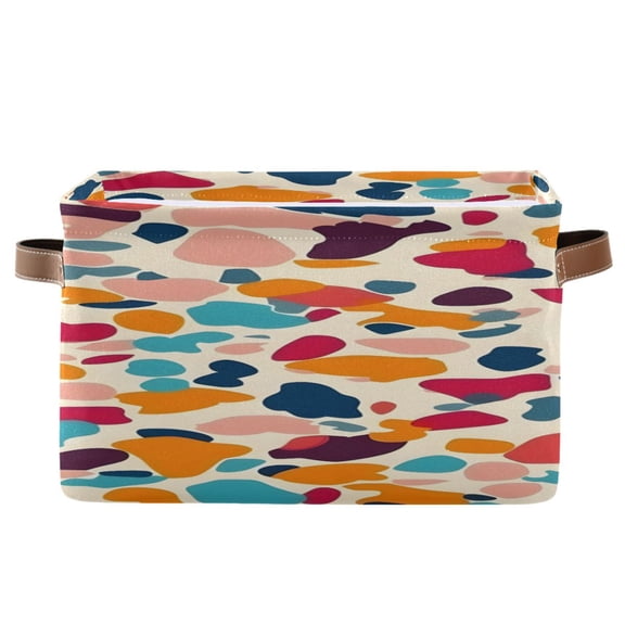 Colorful Spots Square Storage Bins with Handles Collapsible Containing Box 1 Pack