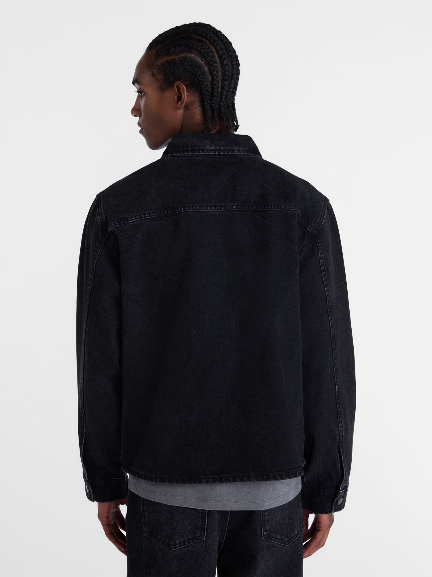 No Boundaries Denim Shacket with Long Sleeves, 100% Cotton 14 oz Denim, Men's XS-4XLT