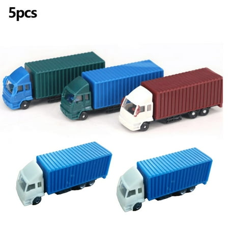 5 Pcs 1:150 Scale Miniature Container Truck Model N Gauge Diorama Accessories