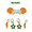 green mini enamel bolts and orange statement open starboys, variant on University of Miami Spirit Stack