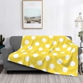thumbnail image 2 of Balery Yellow And White Polka Dot Manta de Franela con Dibujo, Lujo Ultra Suave y Cálido, Antipelusa y Resistente a las Arrugas para Cama, Sofá, Camping -60"x50", 2 of 6