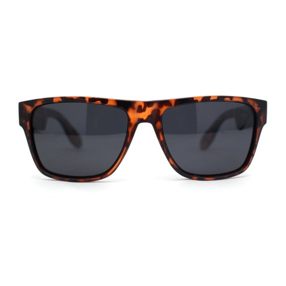 Polarized Mens Simple Light Weight Horn Rim Gentlemanly Hipster Rectangle Sunglasses Tortoise - Black