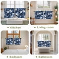 thumbnail image 6 of Navy Blue Spring Floral Tier Curtains, Summer Flowers Watercolor Botanical Light Filtering Kitchen Curtains, 2Pcs Rod Pocket Half Window Treatments Panels for Sink Cafe Cabinet Camper 27.5x24 Inches, 6 of 9