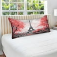 thumbnail image 5 of Red Tower of Paris Plush Pillow Case, Zippered Bed Pillow Pillowcases, Super Soft and Cozy Pillowcase Covers for Sleep Decor Giftsation - King Size 20x40in, 5 of 7