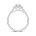 thumbnail image 2 of Oval Cut Lab Grown Diamond Halo Bridal Engagement Ring Set in 14K White Gold - Center Stone 1 Carat | E-F Color, VS1-VS2 Clarity (Ring Size: 10), 2 of 6
