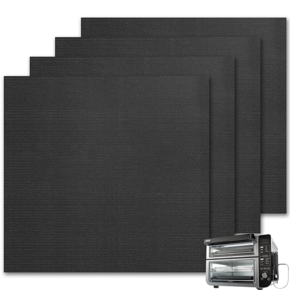 GCQ 4-Pack Heat-Resistant Baking Sheets for Ninja DCT451 Ovens 12"x12.6" Fiberglass Non-Stick Mats Accessories for Countertop Convection Oven BPA-Free & Splatter-Proof Design