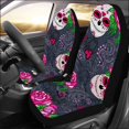 thumbnail image 2 of ABPHQTO Juego de 2 fundas para asientos de coche Skull Universal Auto Asientos delanteros Protector para coche, SUV sedán, camión, 2 of 3