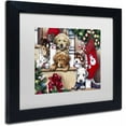 thumbnail image 2 of Trademark Fine Art 'Christmas Puppies On The Loose' Canvas Art by Jenny Newland, White Matte, Black Frame, 2 of 4