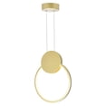 thumbnail image 1 of Cwi Lighting Poulie 12 Po DEL Satin Doré Mini Pendentif, 1 of 2