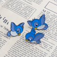 thumbnail image 4 of Broche de aleación con forma de gota de aceite y forma de pájaro de dibujos animados con forma de pájaro azul esmaltado, para abrigo, sombrero, camisa, insignia, accesorios, 4 of 6
