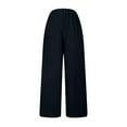 thumbnail image 6 of AherBiu Wide Leg Pants for Women Elastic High Waisted Straight Fall Casual Loose Lightweight Trousers, 6 of 6