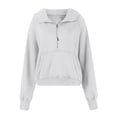 thumbnail image 3 of BDPORKAS Womens Oversized Hoodies Half Zip Long Sleeve Pullover Sweatshirt Quarter Zip Sweatshirts Fall Y2K Trendy Tops, 3 of 7