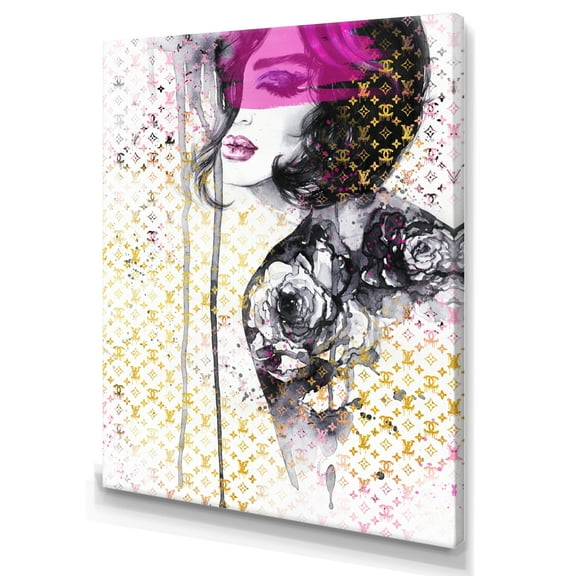Designart Luxurious Femela Sketch I Canvas Wall Art