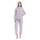 thumbnail image 5 of GLOBAL Conjuntos de Pijamas de Algodón para Mujer, Ropa de Dormir de Manga Larga con Botones, Ropa de Dormir Cómoda, Conjunto de Pijama Suave, Flor Morada XL, 5 of 6