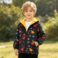thumbnail image 2 of Toddler Boy's Cute Jackets Hooded Zipper Dinosaur Print Windproof Coats Kids Fall Outwear Size 3-4T, 2 of 7