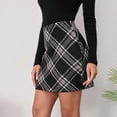 thumbnail image 5 of Lolmot Womens Plaid Flannel Skirts, Y2K Classic Fit High Rise Mini Skirt, Stretchy Pencil Skirts, Fall Winter Business Outfits, 5 of 9