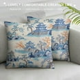 thumbnail image 3 of Nawypu  Chinoiserie Pillow Covers Blue and White Outdoor Pillows Chinese Pagoda Throw Pillow Covers Square Cushion Cover Decor for Bedroom Couch Bed Room, 3 of 5