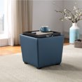 thumbnail image 5 of Rockford Storage Ottoman in Slate Blue Faux Leather, 5 of 9