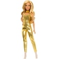 thumbnail image 1 of Barbie Fashionistas Doll #222, Petite Body Type with Blonde Wavy Hair, Golden Jumpsuit & Accessories, 65th Anniversary Collectible Fashion Doll, 1 of 5