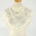 thumbnail image 5 of Solid Polyester Women Church Prayer Headband Triangle Veil Scarf Jacquard Rose Shawl Turban 14, 5 of 8